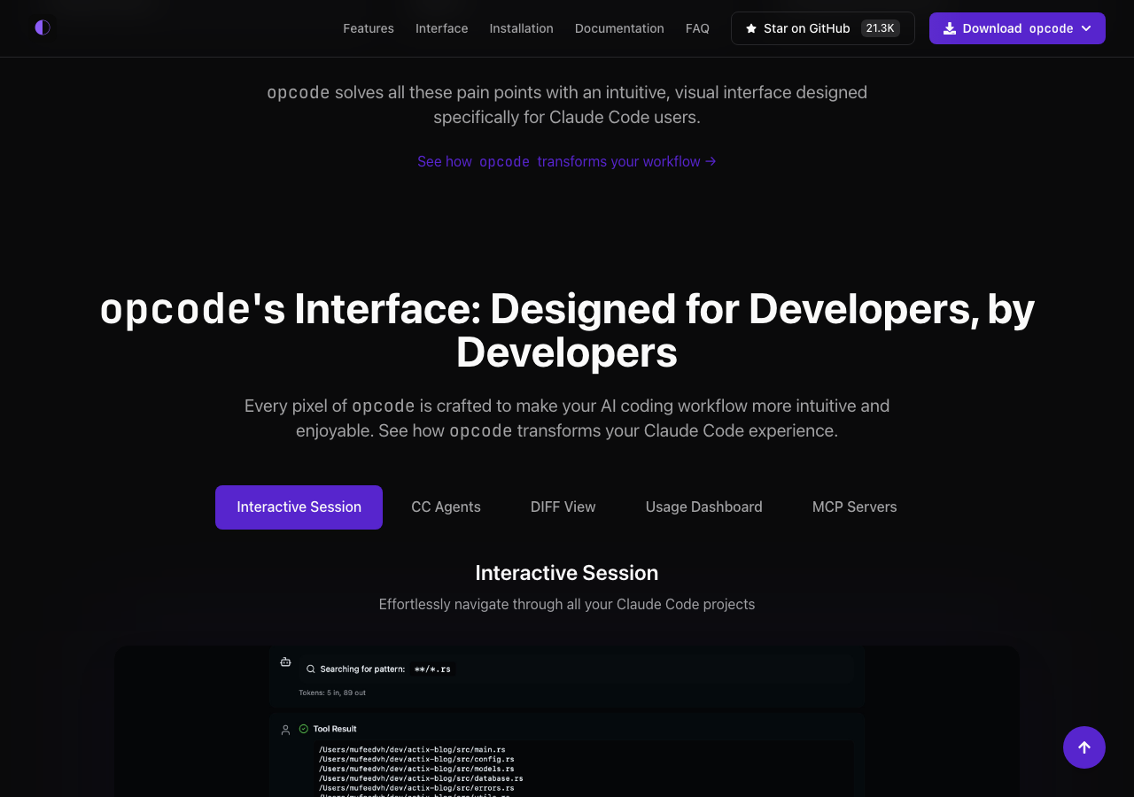 opcode - Claude Codeのエレガントなデスクトップコンパニオン(opcode.sh公式サイトより)